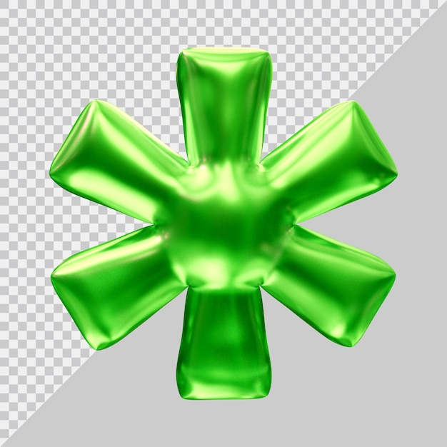 Símbolo de asterisco en render 3d