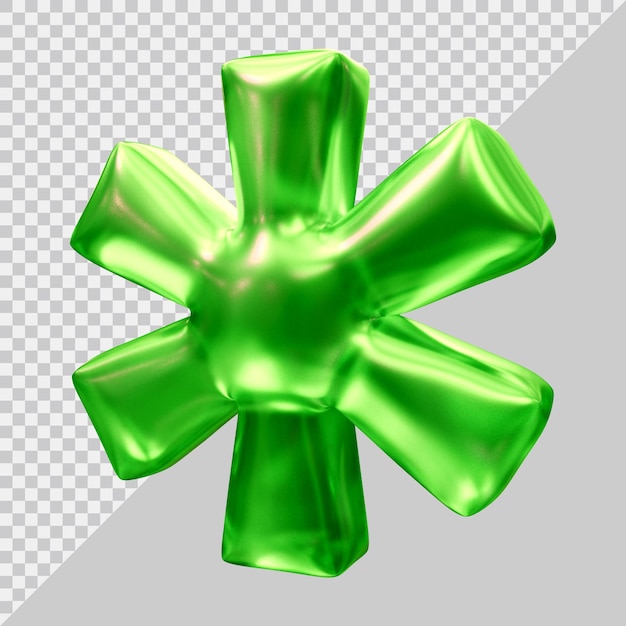 Símbolo de asterisco en render 3d