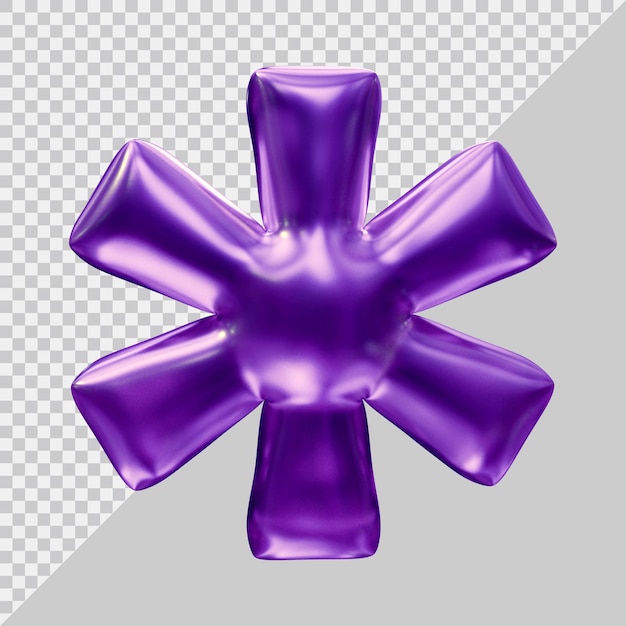 Símbolo de asterisco en render 3d