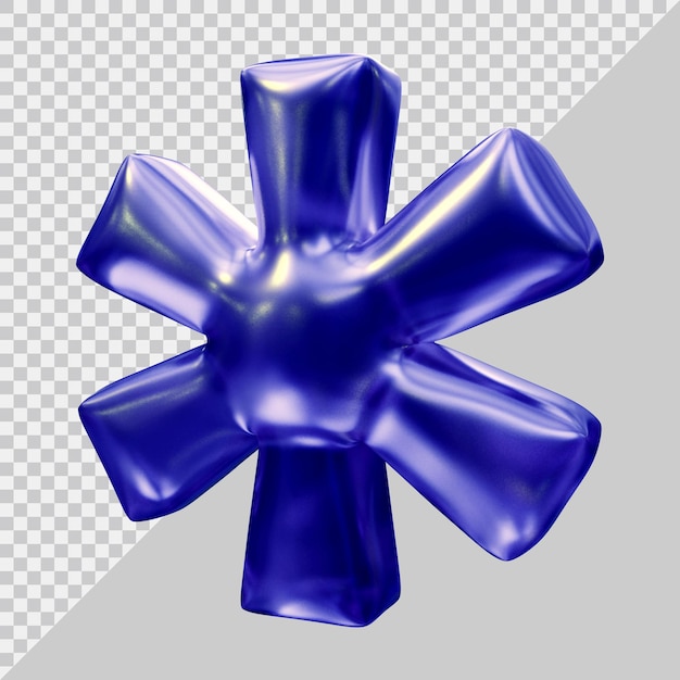 Símbolo de asterisco en render 3d