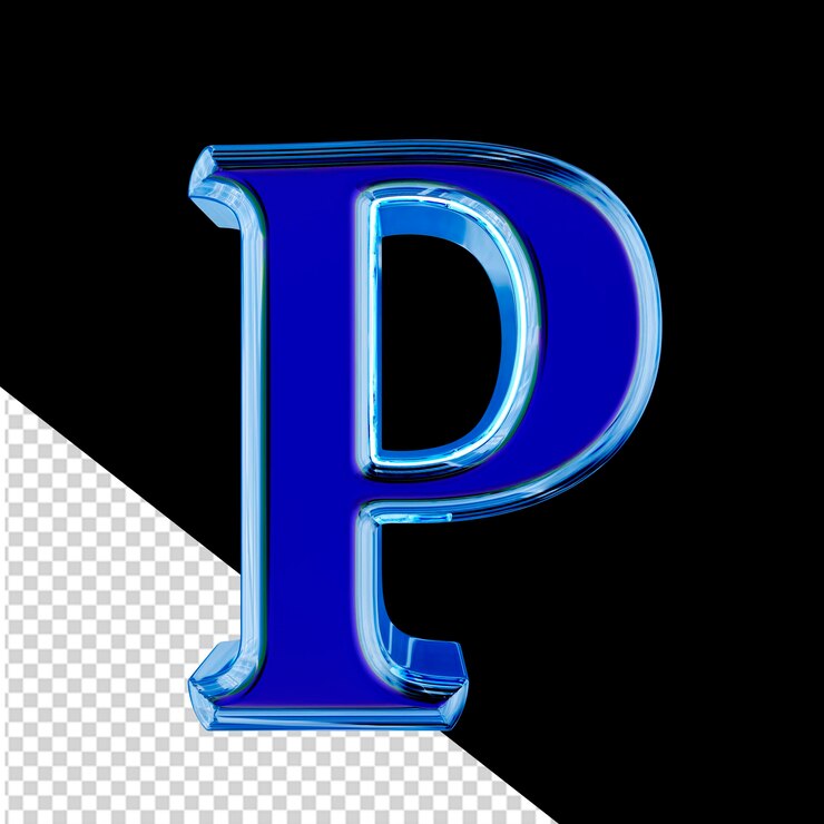 PSD símbolo azul 3d en un marco de hielo azul
