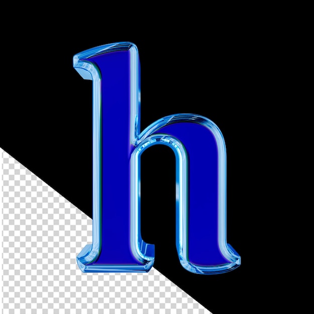 PSD símbolo azul 3d en un marco de hielo azul