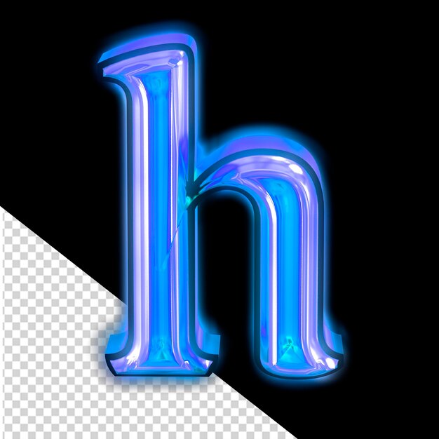 Símbolo azul brilhante letra h