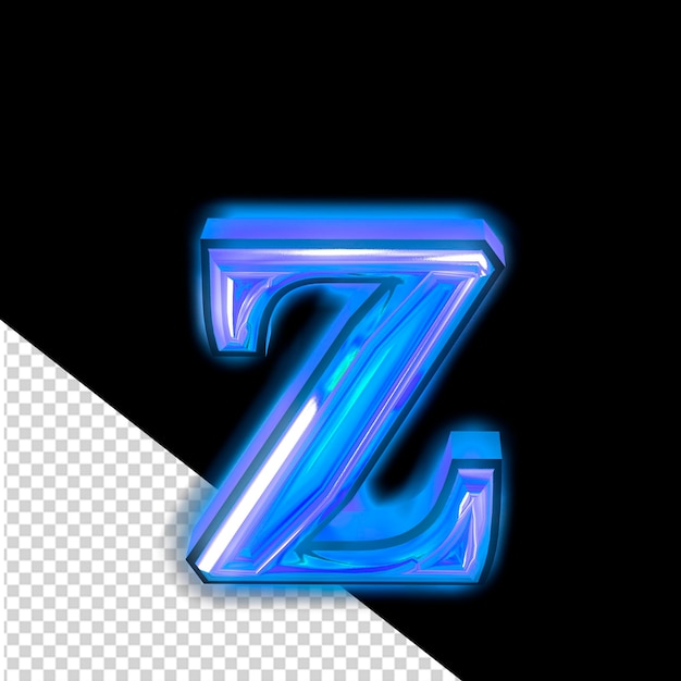Símbolo azul brillante de la letra z