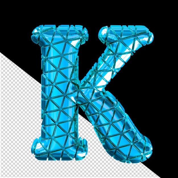 PSD símbolo azul com entalhes letra k