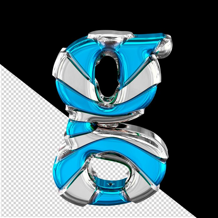PSD símbolo azul con correas delgadas horizontales plateadas letra g
