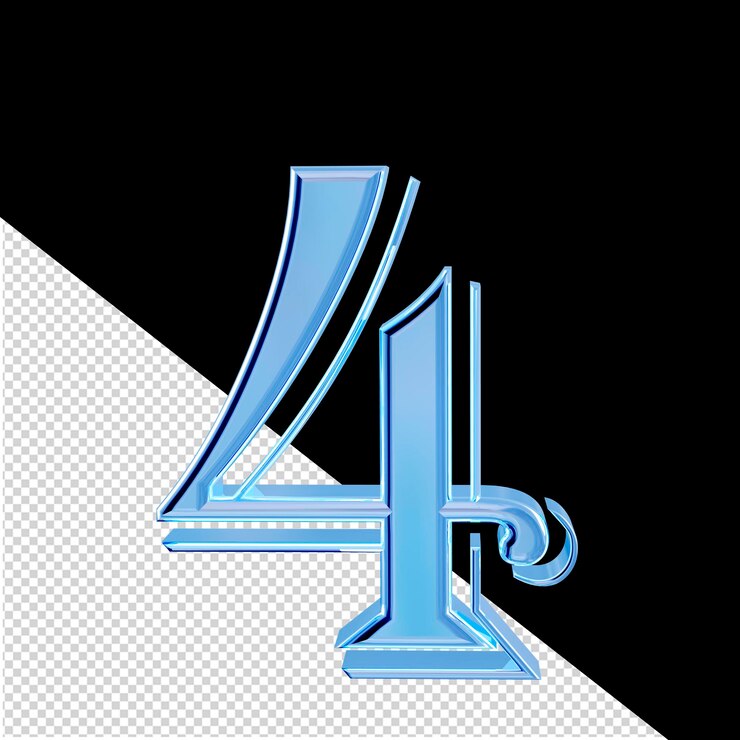 PSD símbolo azul hielo número 4