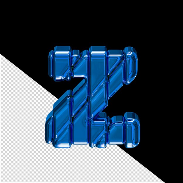 PSD símbolo azul en una letra de marco z