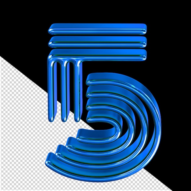 PSD el símbolo azul número 5