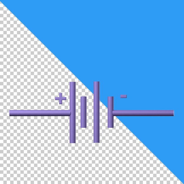 Símbolo de batería multicelular aislado en el fondo transparente