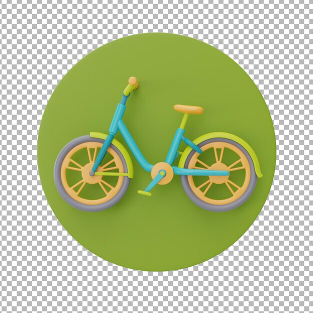 Símbolo de bicicletaInnovaciones ecológicasenergía limpiaRepresentación 3d