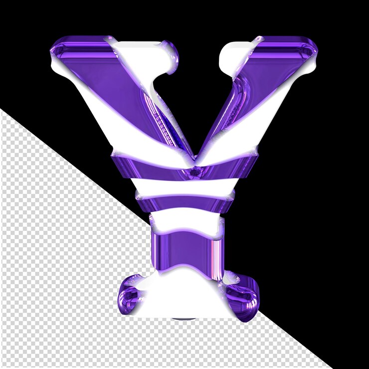 PSD símbolo blanco en 3d con tiras gruesas de color púrpura oscuro letra y