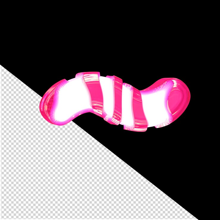 PSD símbolo blanco de color rosa con correas gruesas