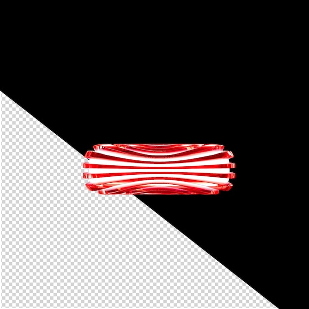 Símbolo blanco con correas horizontales rojas ultra delgadas