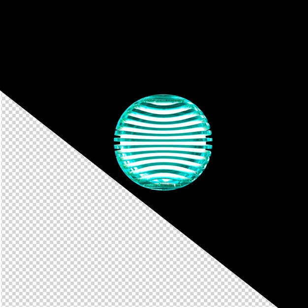 Símbolo blanco con correas horizontales ultra delgadas de color turquesa