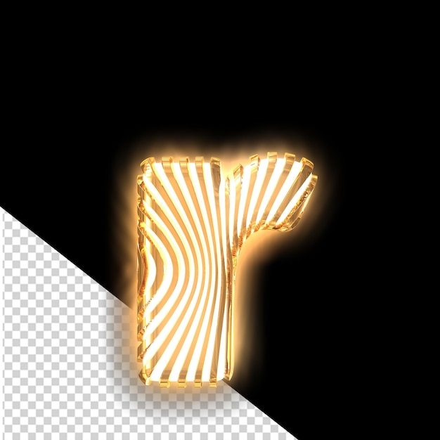 PSD símbolo blanco con correas verticales luminosas ultra delgadas letra r