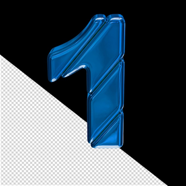PSD símbolo de bloque azul número 1