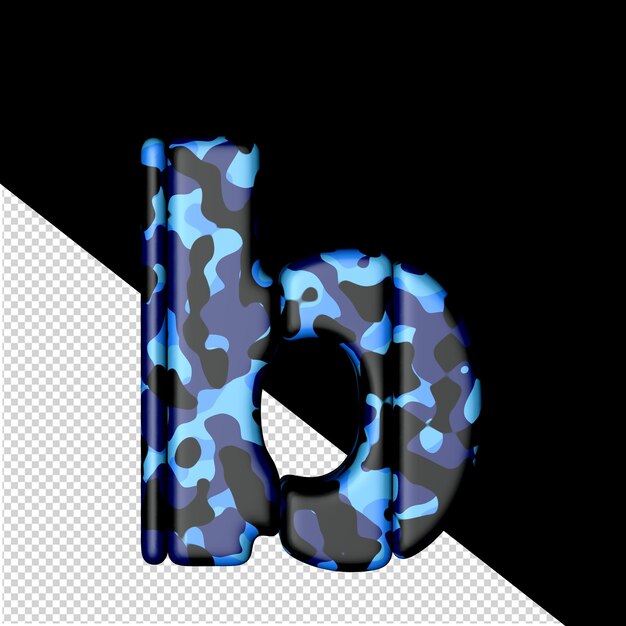 Símbolo de bloques verticales en letra de camuflaje azul b