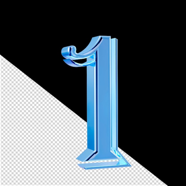 Simbolo blu ghiaccio numero 1
