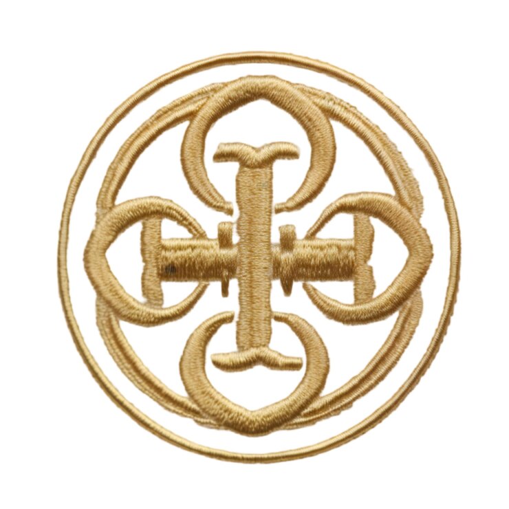 PSD símbolo bordado dorado diseño ornamental para moda y accesorios