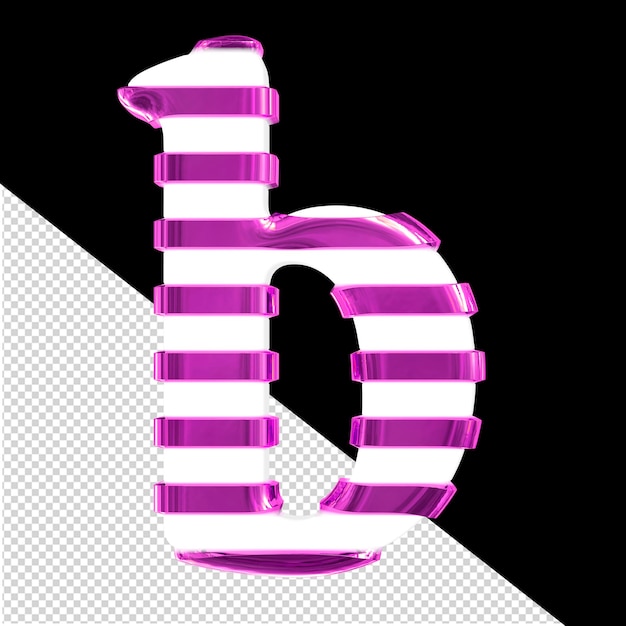 PSD símbolo branco com tiras horizontais finas roxas letra b