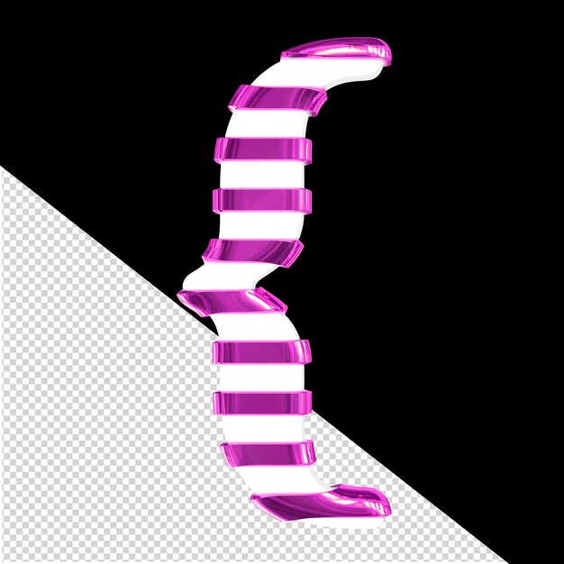PSD símbolo branco com tiras horizontais finas roxas