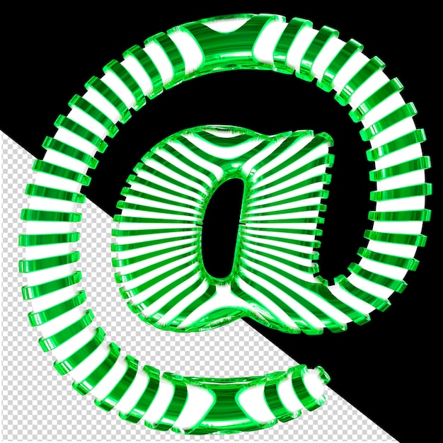 Símbolo branco com tiras horizontais verdes ultra finas