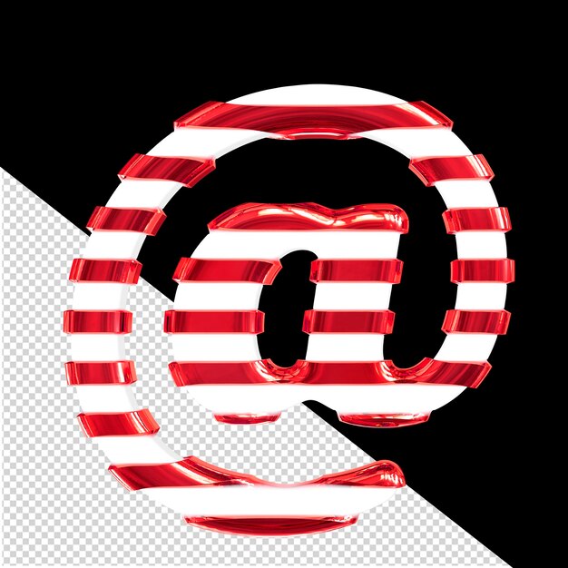 PSD símbolo branco com tiras horizontais vermelhas finas