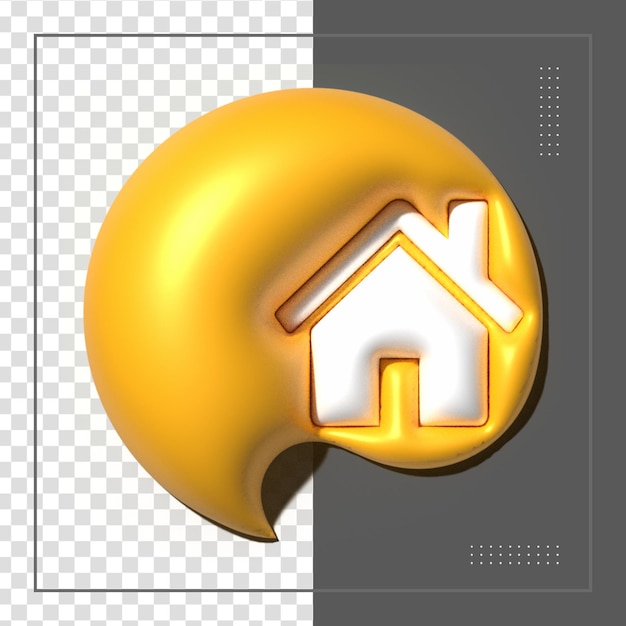 Símbolo de casa mínima Inmobiliaria, hipoteca, concepto de préstamo Icono de representación 3d Estilo minimalista de dibujos animados