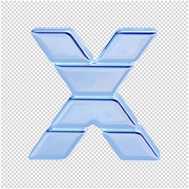 PSD símbolo de la colección ice. 3d letra x