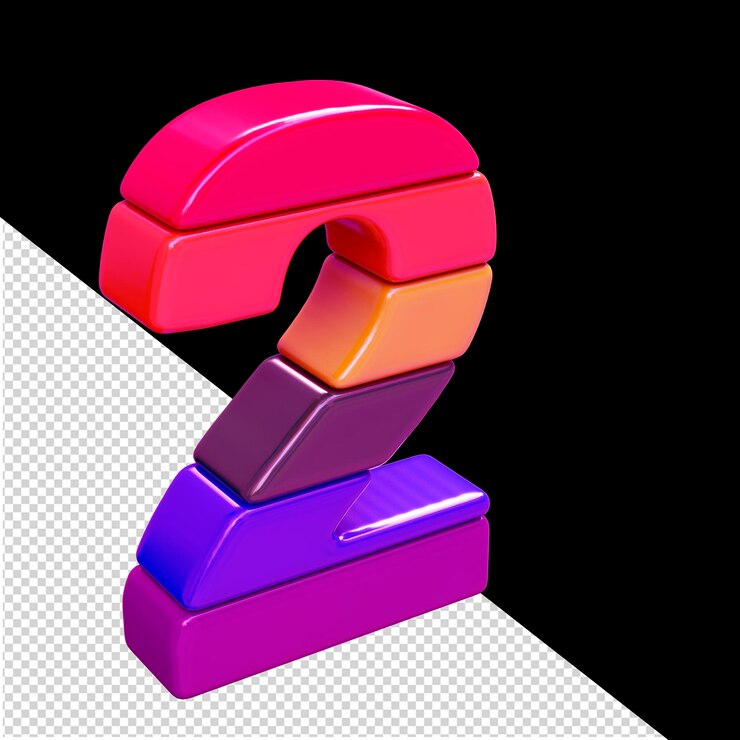 PSD símbolo de color 3d hecho de bloques horizontales número 2