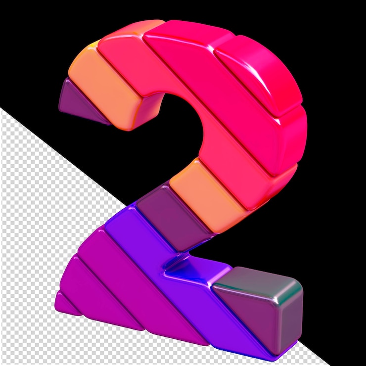 PSD símbolo de color hecho de bloques diagonales número 2