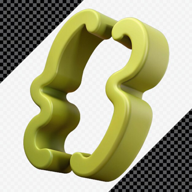 Símbolo de corchetes amarillos renderizados en 3D