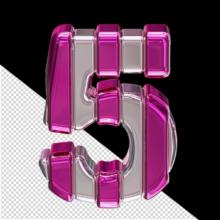 PSD simbolo d'argento con cinghie viola numero 5