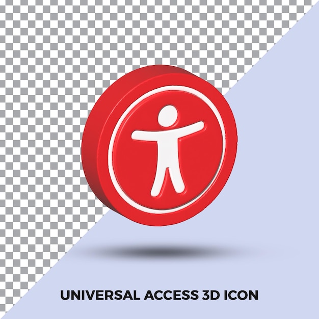 PSD símbolo de acesso universal ícone 3d isolado