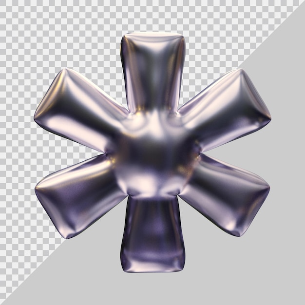 Símbolo de asterisco em renderização 3d