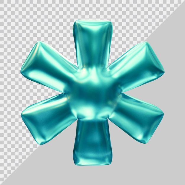 Símbolo de asterisco em renderização 3d