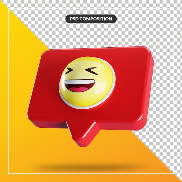 Símbolo de emoji de rosto franzido e sorridente no balão de fala