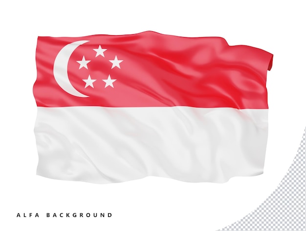 Símbolo de ícone de sinal nacional internacional de bandeira de singapura