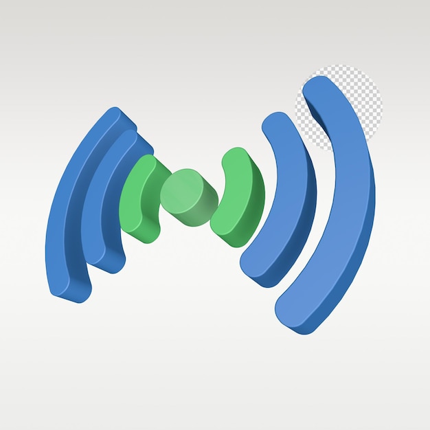 Símbolo de ícone wi-fi da bateria do sinal de renderização 3d