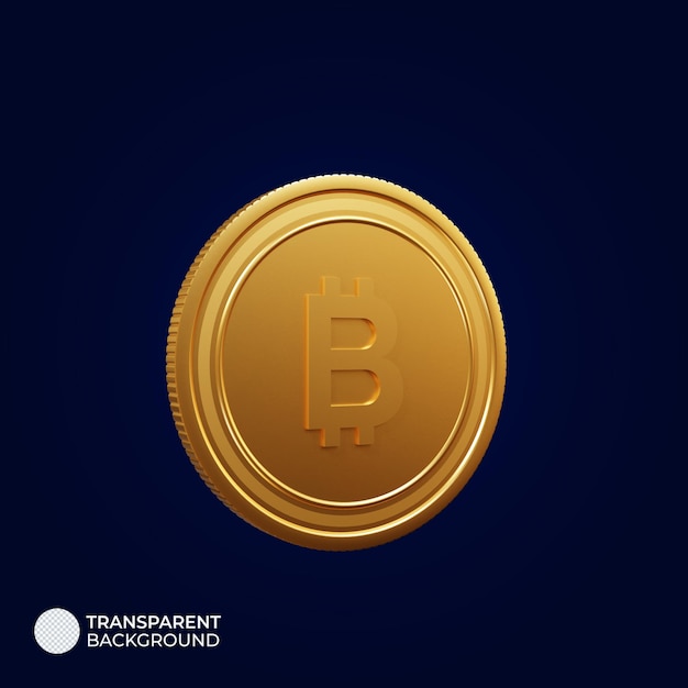 Símbolo de moeda Bitcoin 3D ilustração