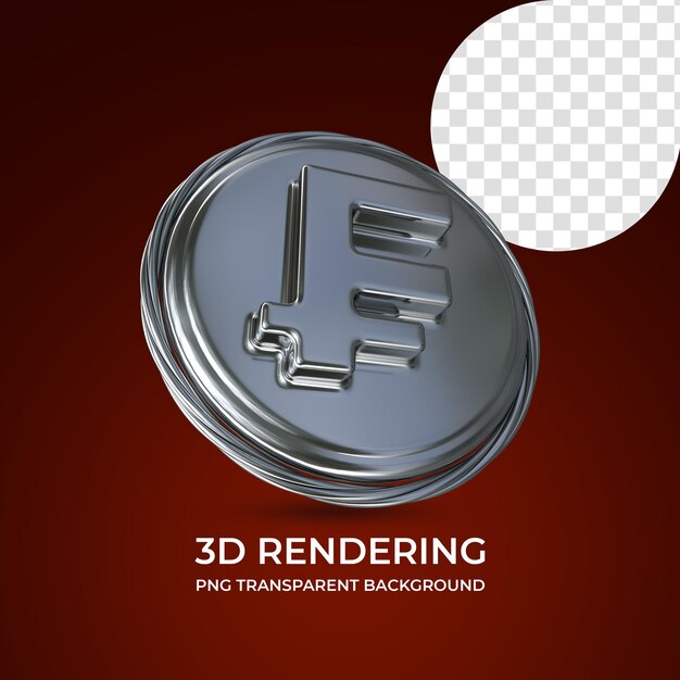 Símbolo de moeda franco renderização 3d isolado fundo transparente