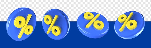 símbolo de oferta azul e amarelo em 4 ângulos