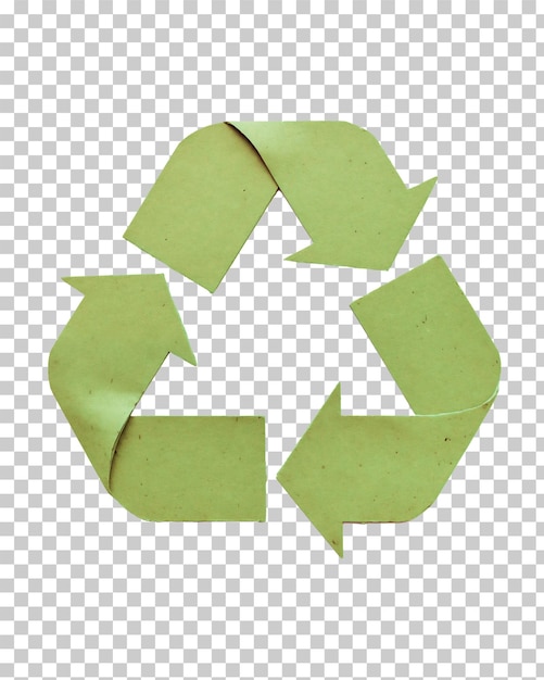 Símbolo de reciclagem de papelão emblema ecológico sobre um fundo transparente