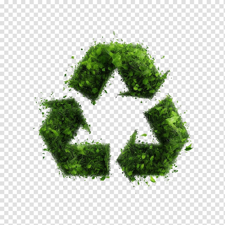 PSD símbolo de reciclagem verde