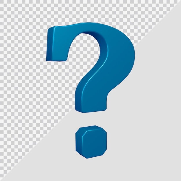 Simbolo del punto interrogativo nel rendering 3d