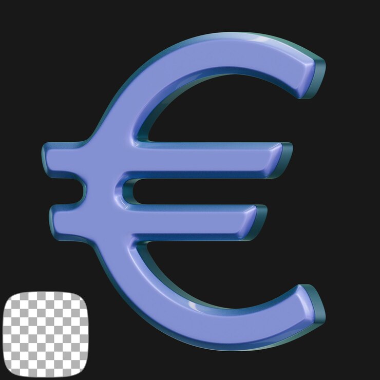 PSD simbolo dell'euro isolato su sfondo nero