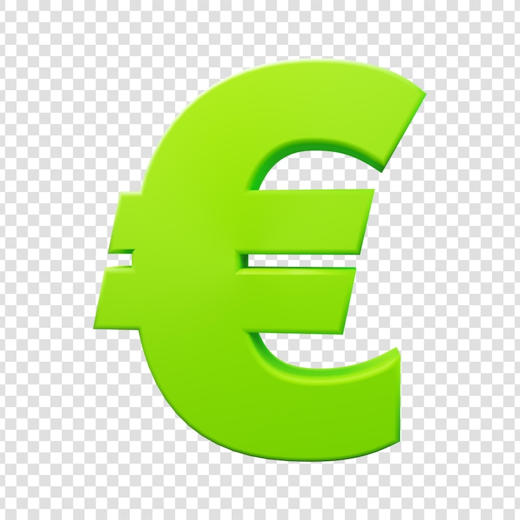 PSD simbolo dell'euro verde 3d