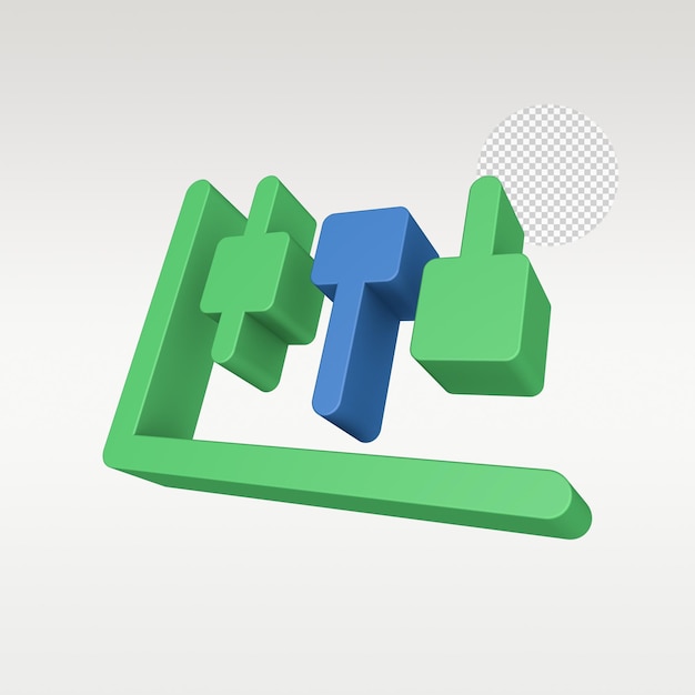Simbolo dell'icona di trading di rendering 3D