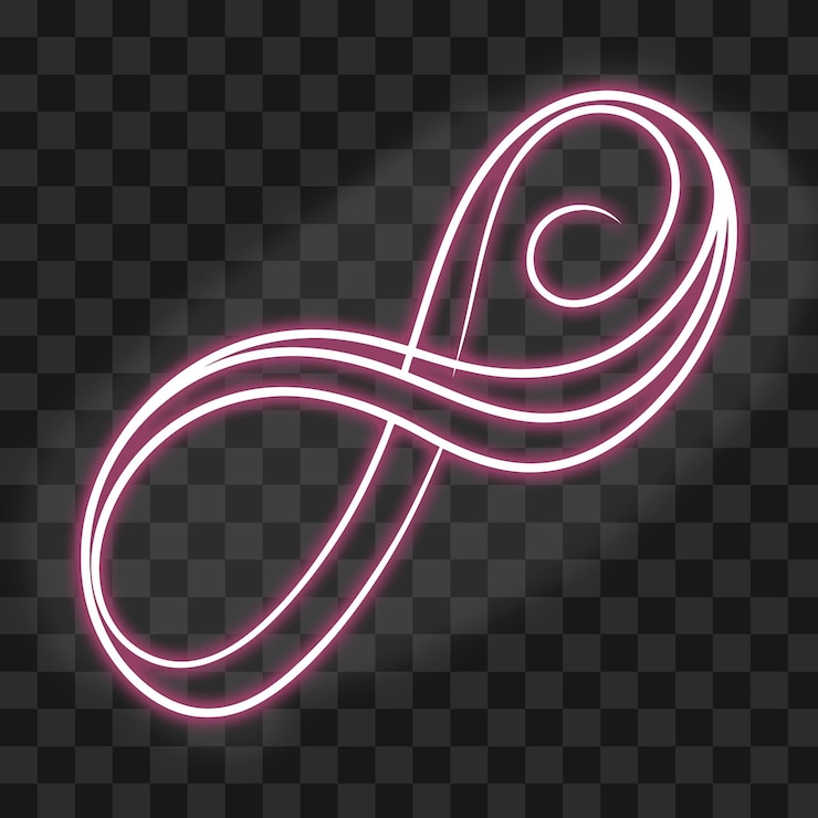 PSD simbolo dell'infinito neon rosa
